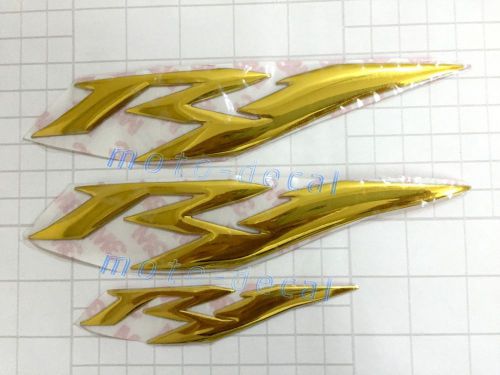 Gold yzf-r1 r1 decal 3d raised chrome emblem fairing sticker for yamaha r1 bling