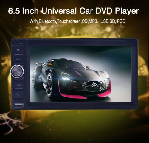 6.5" touch screen car stereo dvd player ipod fm bluetooth mp3 usb 7-color-light