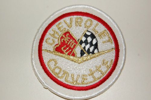 Vintage embroidered &#039;chevrolet corvette&#039; patch, 3 inch