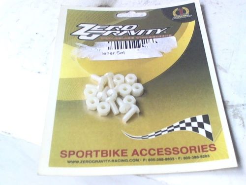 Zero gravity white nylon windshield wind screen fastener set