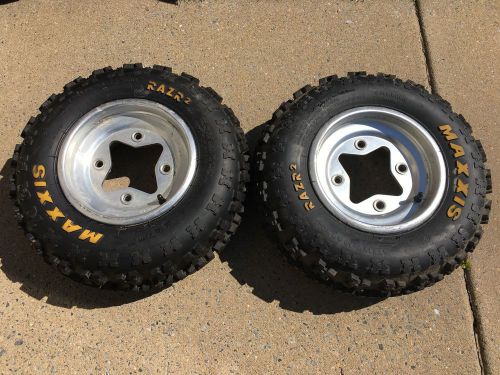 Suzuki ltr450 stock front rims with maxxis razr tires 21x7x10 l@@k