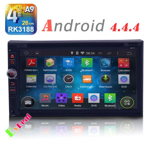 7'' double 2din android 4.4 kitkat quad core car dvd player radio stereo gps nav