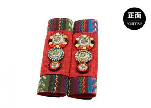 2pcs new breathable national wind darting bead car seat belt shoulder sleeve