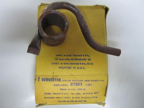 59-62 chevrolet 6cyl valve rocker arm shaft oil connector nors 3779879