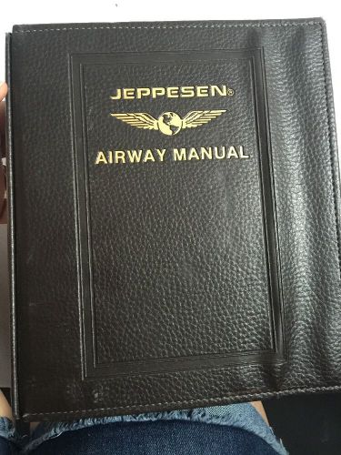Jeppesen airway 7 ring binder manual leather
