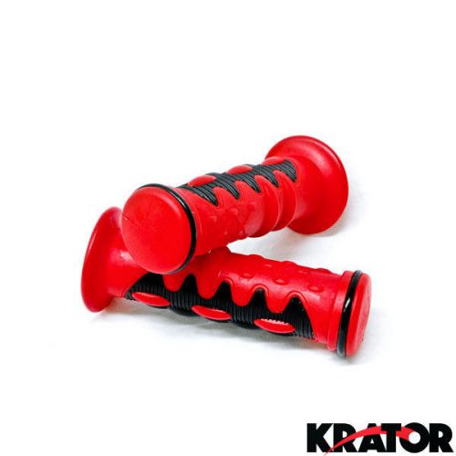 Kawasaki brute force prairie 650 750 gel hand grips red kawi rubber handgrips