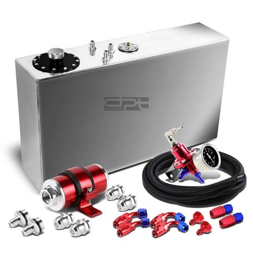 17 gallon top-feed gas reserved tank+line+pressure regulator+inline filter red