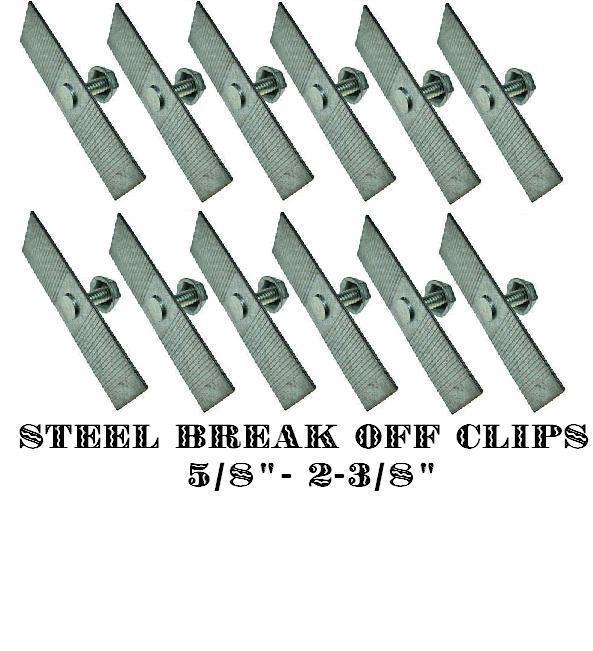 5/8"- 2-3/8" steel break off universal moulding trim emblem  clips set  x12