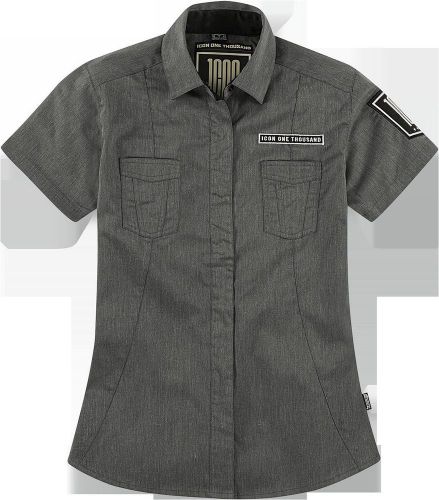 Icon 3041-0544 virtue women's shop shirt large charcoal