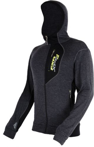 Fxr terrain 50% merino blend full zip hoodie top layer