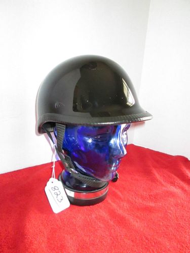 Motorcycle helmet low profile novelty harley chopper skull cap black  w/ visor
