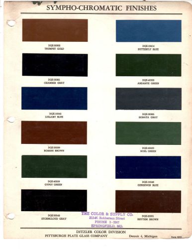 1946 1947 1948 chrysler dodge de soto sympho-chromatic paint chips ditzler 12pc