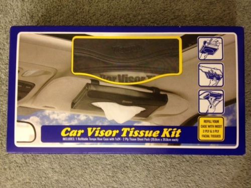 Tempo car visor facial tissue kit - black, 9&#034; x 5&#034; x 6/8&#034;