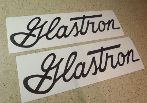 Glastron vintage boat decal 12" black die-cut 2-pak free ship + free fish decal!