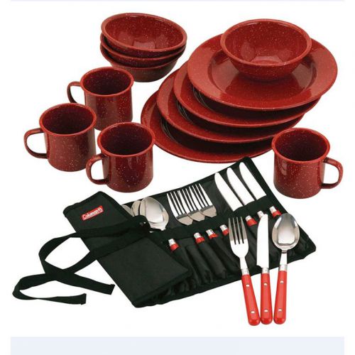 Coleman 2000016407 24 piece speckled enamelware