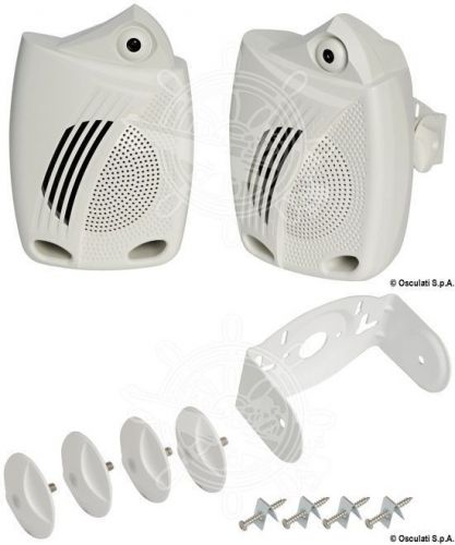 Osculati white non magnetic waterproof uv resistant 100 watt two way speakers