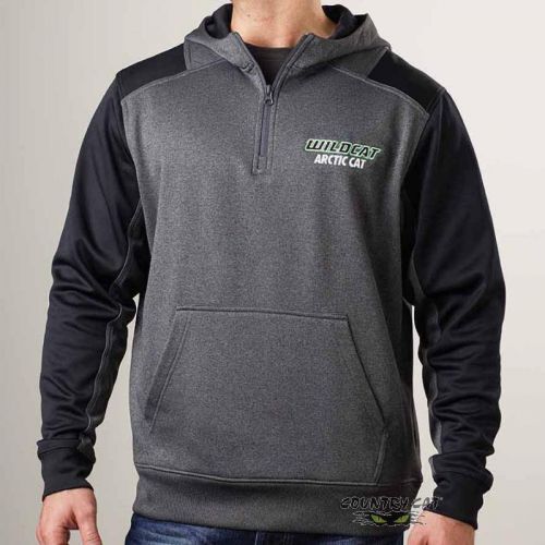Arctic cat men&#039;s wildcat performance 1/4 zip hoodie sweatshirt gray atv 5258-58_