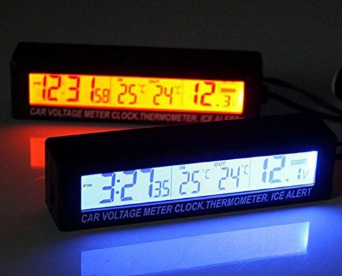 Matcc 4 in1 car auto lcd digital clock thermometer temperature voltage meter ...