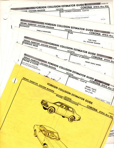 Toyota corona rt83l thru 95l body parts list frame original crash sheets mf 2