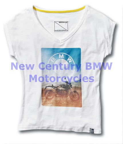 Bmw genuine motorcycle motorrad women roadster t-shirt tee shirt white s small