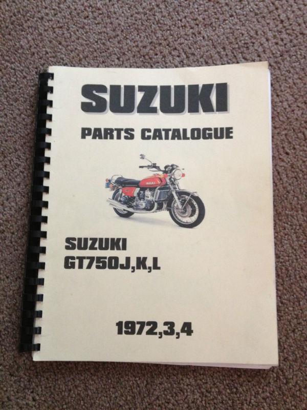 Suzuki parts catalogue for suzuki gt750 1972 1973 1974 parts manual catalog book