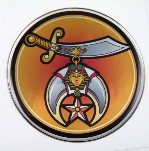 Shrines emblem domed decal on chrome mylar bike motorcycle car 62mm