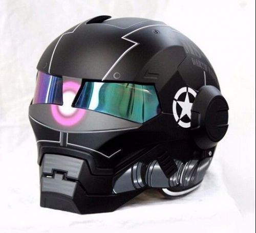 Masei 610 matt black zaku char gundam flip-up bike motorcycle helmet s m l xl