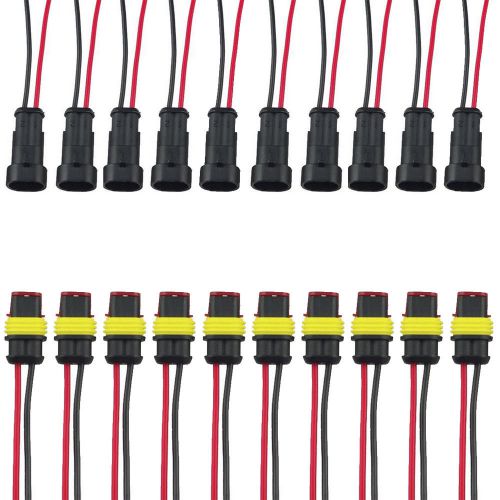 10 x 2 pin way car auto waterproof electrical connector plug socket wire kit