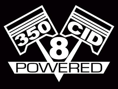 2 v8 350 cid engine piston decal set sticker emblems 5.7 liter decals