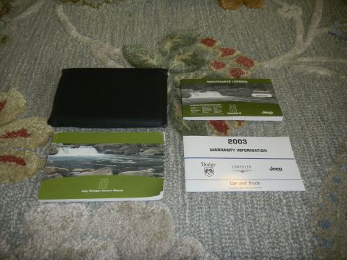 2003 jeep wrangler owners maual set + free shipping