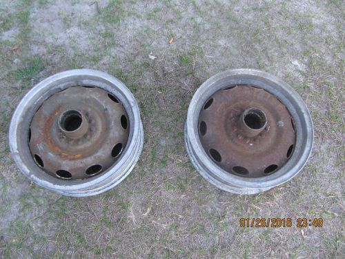 1955-60 borrani cabo sport bi-metal knock off rims, pair, ferrari, alfa, lancia