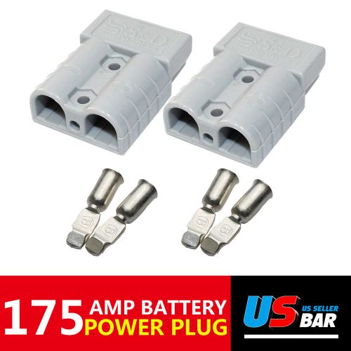 Heavy battery plug charger kit 175a anderson style 2 big grey housing&amp;4 contacts