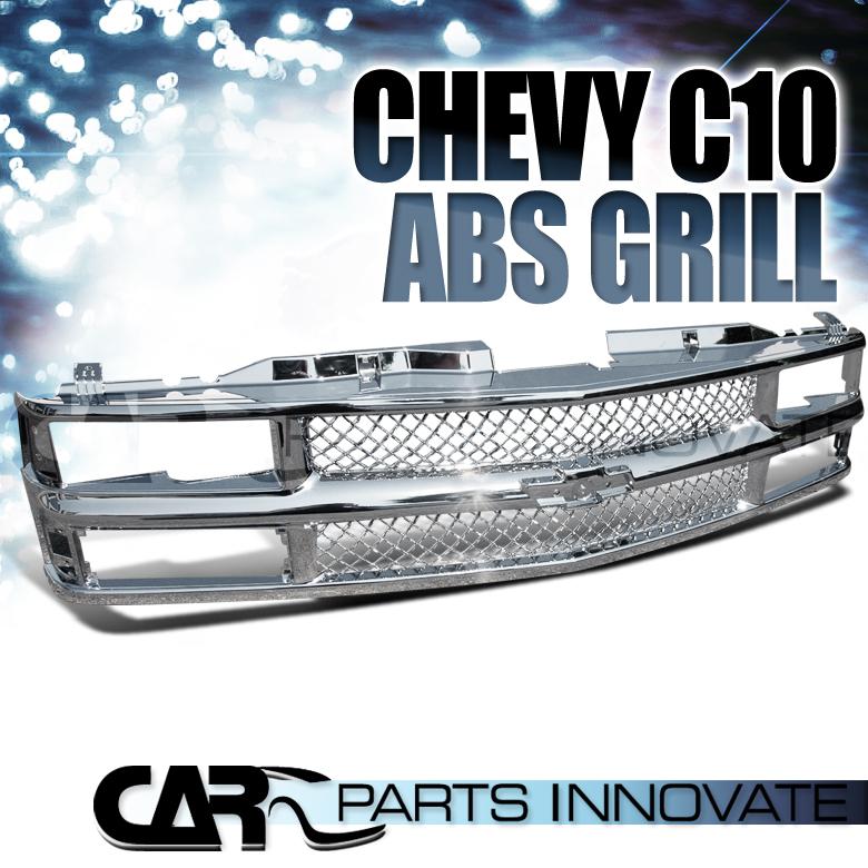 1994-1998 chevy c10 c/k suburban mesh chrome front hood grill grille