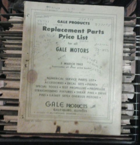 Gale motors replacement parts price list 1962