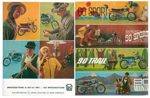1965 bridgestone motorcycle orig brochure all model mint