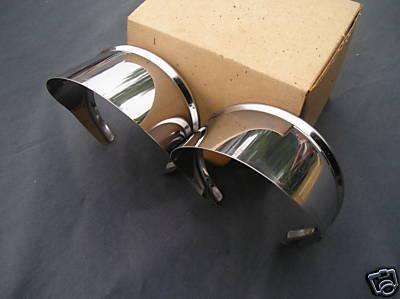 New pair of accessory stainless steel mirror visors for 4 & 5 inch round mirrors