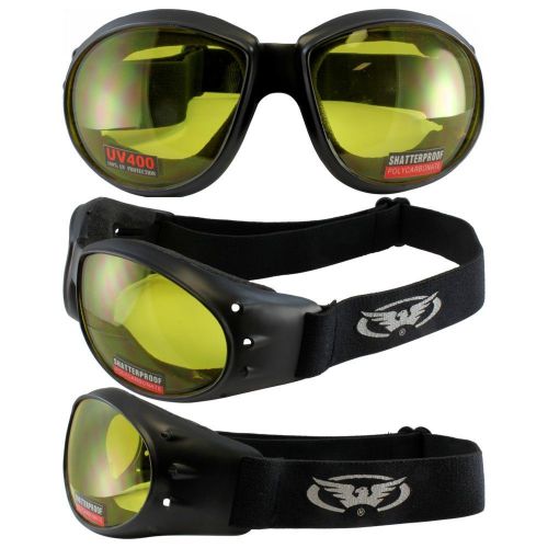 Goggles global vision black frame yellow lens uv400