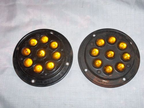 ~1 pr.~rare~vintage~1920&#039;s 1930&#039;s ideal no. 99  amber cats eye glass reflectors