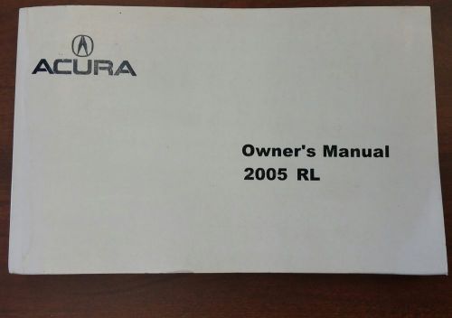 2005 acura rl owners manual