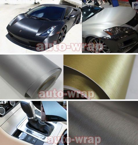 Full roll - car matte metallic brushed aluminum steel vinyl wrap decal air free
