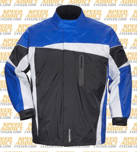 Tourmaster defender 2.0 black blue two-piece rain suit size medium