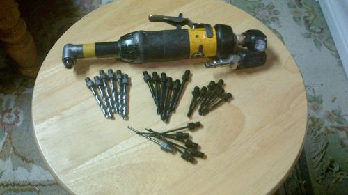 Atlas copco pneumatic 90 degree drill gun 3200 rpm takes 1/4-28 threaded bits