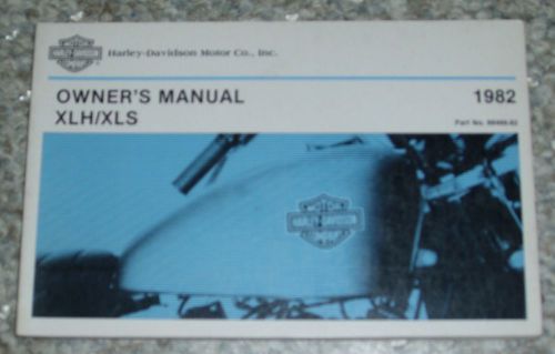 Harley davidson 1982 owners manual - xlh / xls models