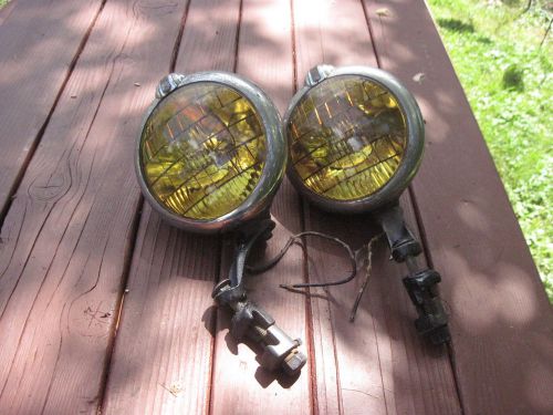 Original amber lens fog guide lights unity stands hot rat rod custom gm ford s-4