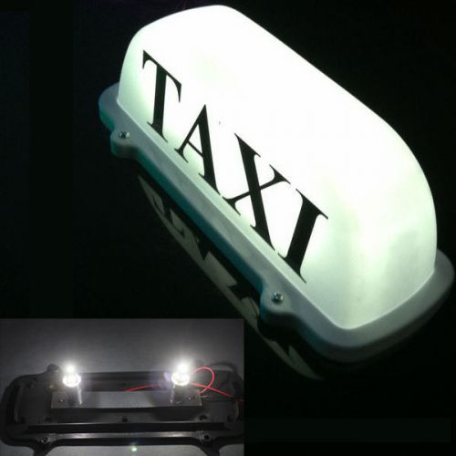 12v 10 led taxi cab sign roof top topper car super bright light lamp 10&#034; white