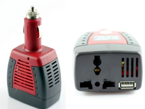 Home appliance adapter 75w car power inverter 12v dc to 110v ac + 5v usb charger