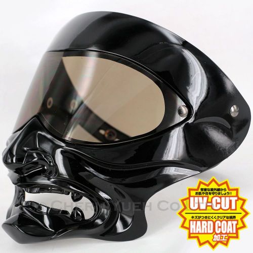 Chopper streetfighter black face mask visor shield uv smoke lens for helmet
