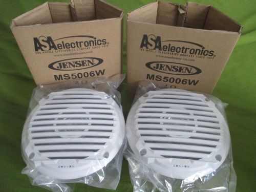 New pair jensen ms5006w 5.25 inch white marine grade dual cone speaker camper rv