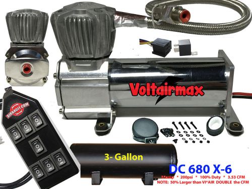 Voltairmax dc680c 200psi air compressor 3.53cfm &amp; 7-switch avs style 3-gal tank