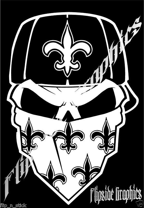 Decal skull new orleans saints graphics truck car windows vinyl laptop stickers